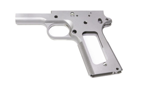 Government  Stainless Frame With Checkered Grip Right