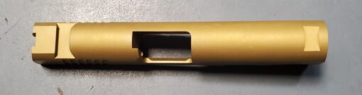 TiN 1911 COMMANDER SLIDE 9MM 4.25" STAINLESS WITH REAR SERRATIONS ONLY WITH NOVAK SIGHT CUTS - Image 2