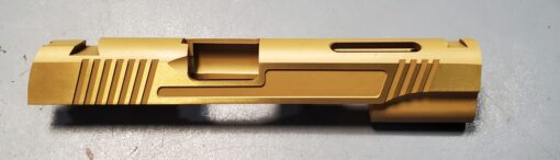 TiN 1911 GOVERNMENT SLIDE 5" 416 STAINLESS 9 ELIMINATOR PRO NOVAK SIGHT CUTS