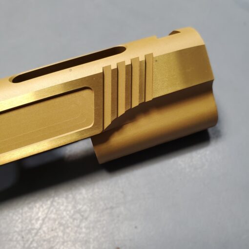 TiN 1911 GOVERNMENT SLIDE 5" 416 STAINLESS 9 ELIMINATOR PRO NOVAK SIGHT CUTS - Image 2