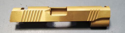 TiN 1911 COMMANDER SLIDE 4.25" 45/9MM WITH FRONT AND REAR SERRATIONS ONLY NOVAK SIGHT CUTS
